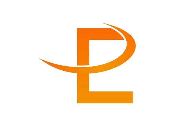 Gradient Letter Logo Design Mit Swoosh Vektorillustration — Stockvektor