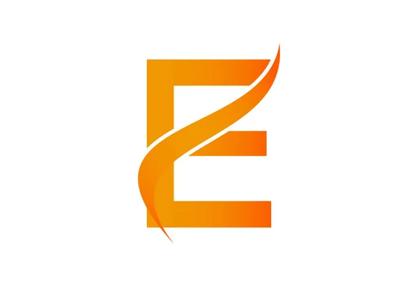 スウッシュでグラデーションE文字のロゴデザイン ベクトルイラスト — ストックベクタ