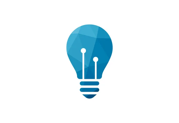 低ポリと電球のロゴデザイン ベクトルデザインコンセプト — ストックベクタ