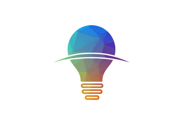 低ポリと電球のロゴデザイン ベクトルデザインコンセプト — ストックベクタ