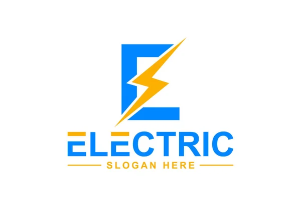 Elektrisk Logotyp Ljusbult Mall För Thunder Bult Design Vektorillustration — Stock vektor
