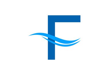 Gradyan F harf logosu tasarımı, swoosh, Vektör çizimi