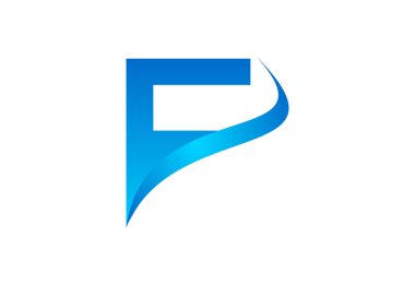 Gradyan F harf logosu tasarımı, swoosh, Vektör çizimi