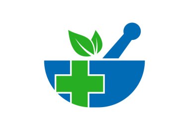 Modern Tıbbi ve Sağlık Merkezi Ayurvedic logo tasarımı, Vektör illüstrasyonu