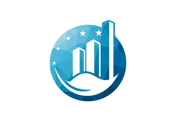 Low Poly Cleaning Service Logo Design Vektordesign Koncept — Stock vektor
