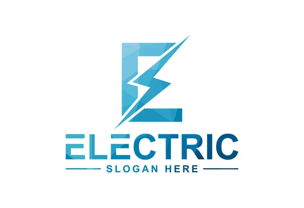 Låg Poly Och Elektrisk Logotyp Belysningsbult Thunder Bult Design Logotyp — Stock vektor