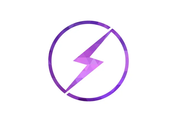 Low Poly Electric Logo Verlichting Bout Thunder Bout Ontwerp Logo — Stockvector