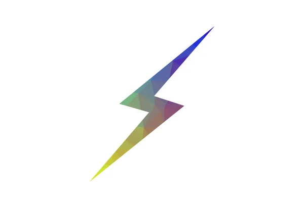 Nízké Poly Elektrické Logo Světelný Šroub Šablona Designu Hromového Šroubu — Stockový vektor