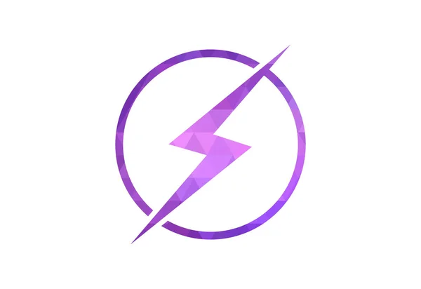 Low Poly Electric Logo Lighting Bolt Thunder Bolt Design Logo — Stock Vector