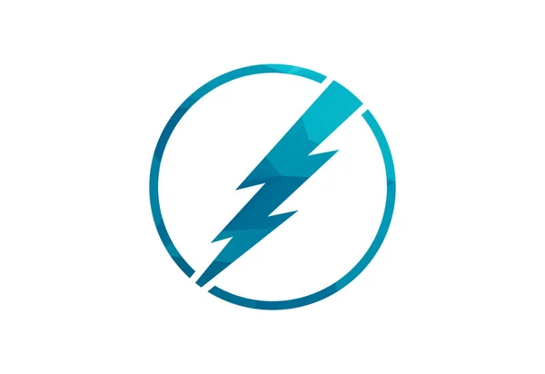 低ポリと電気のロゴ 照明ボルト サンダーボルトのデザインのロゴテンプレート ベクトルイラスト — ストックベクタ