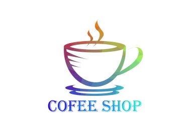 Low Poly and Coffee dükkanı, restoran logosu tasarım Vektör tasarımı konsepti