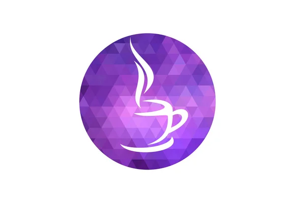 Low Poly Coffee Shop Restaurant Logo Ontwerp Vector Ontwerp Concept — Stockvector