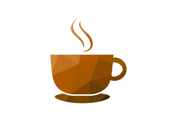 Low Poly Und Coffee Shop Restaurant Logo Design Vector Designkonzept — Stockvektor