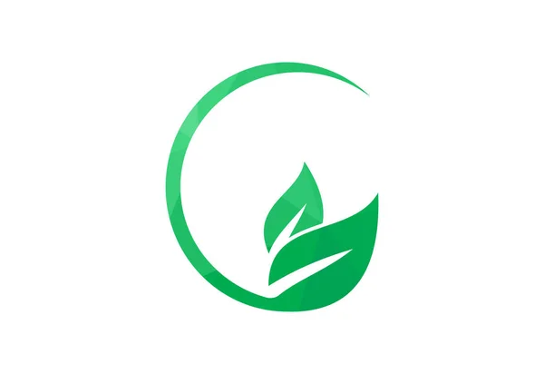 低ポリと緑の庭のロゴデザイン ベクトルデザインテンプレート — ストックベクタ