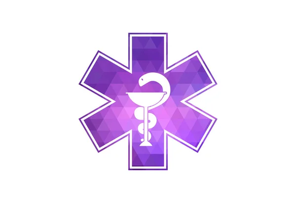 Low Poly Creative Medical Pharmacy Logo Design Vector Design Concept — Stock Vector