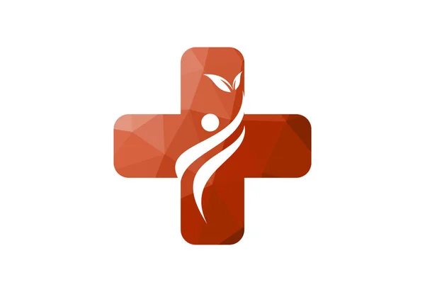 Дизайн Логотипу Низької Полі Творчої Медичної Аптеки Концепція Векторного Дизайну — стоковий вектор