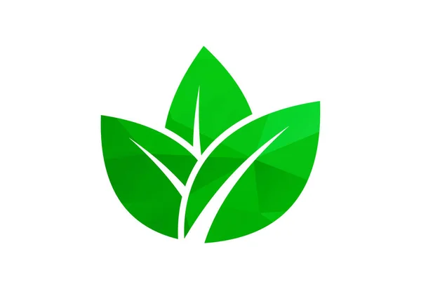 Logo Nature Low Poly Creative Green Modèle Conception Vectorielle — Image vectorielle