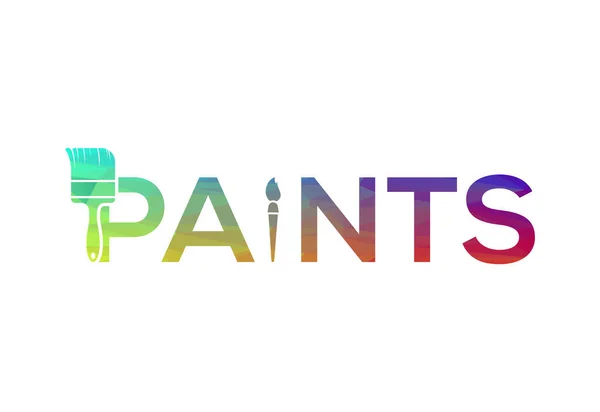 Low Poly Und Creative Paint Pinsel Logo Design Vector Designkonzept — Stockvektor