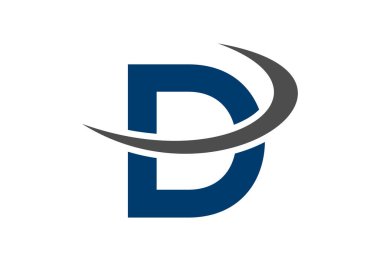 Yaratıcı sembollü ilk D harfi logosu, Vektör tasarım şablonu