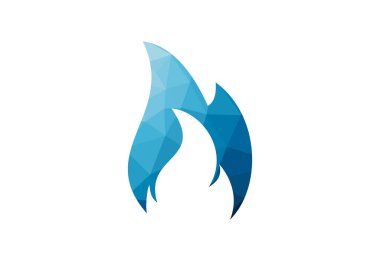 Düşük Çoklu ve Yaratıcı Ateş Alevi logosu tasarımı, Vektör tasarımı konsepti