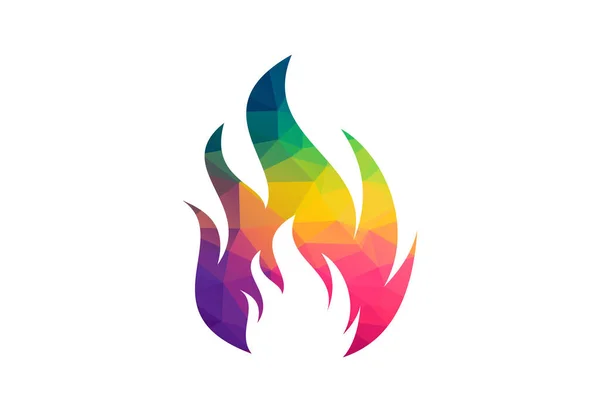 stock vector Low Poly and Creative Fire Flame logo design, Vector design concept