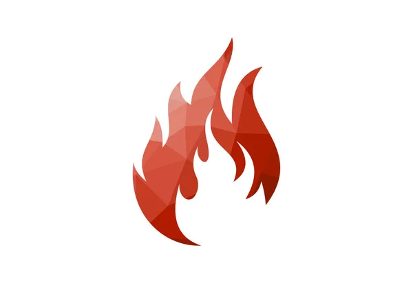 Low Poly Creative Fire Flame Logo Design Vector Design Concept — 스톡 벡터