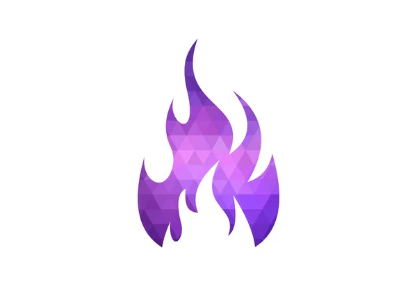 Low Poly Creative Fire Flame Logo Design Vector Design Concept — Stock Vector