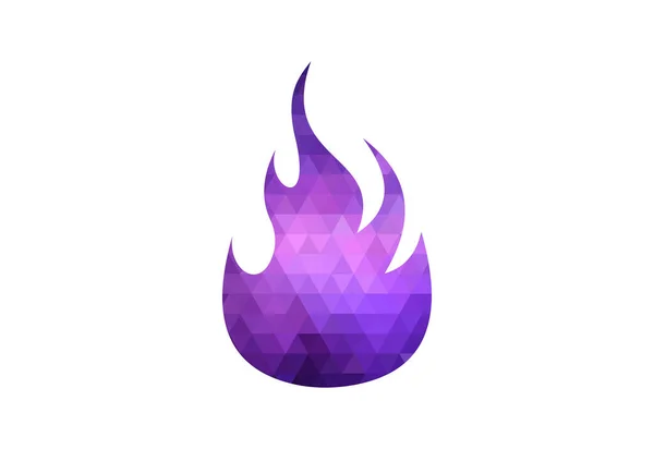 Low Poly Creative Fire Flame Logo Design Vector Design Concept — 스톡 벡터
