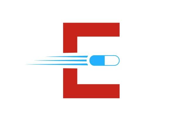 Початковий Логотип Електронної Літери Креативним Символом Шаблон Векторного Дизайну — стоковий вектор