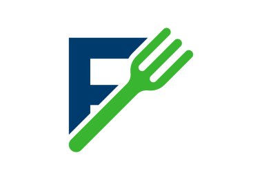 Yaratıcı sembollü ilk F harfi logosu, Vektör tasarım şablonu