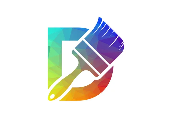Логотип Low Poly Начальная Буква Креативным Символом Шаблон Векторного Дизайна — стоковый вектор