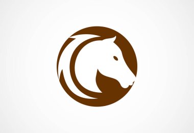 Yaratıcı At kafası logo tasarım vektör şablonu