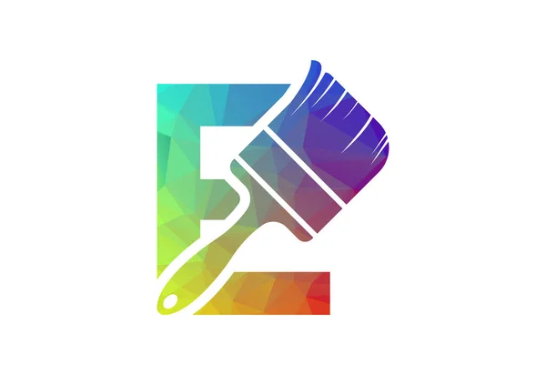 Logo Faible Poly Lettre Initiale Avec Symbole Créatif Modèle Conception — Image vectorielle