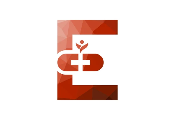 Logo Faible Poly Lettre Initiale Avec Symbole Créatif Modèle Conception — Image vectorielle