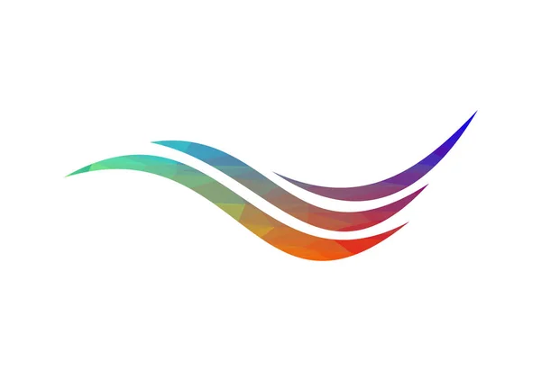 Logo Low Poly Ocean Wave Modèle Conception Vectorielle — Image vectorielle