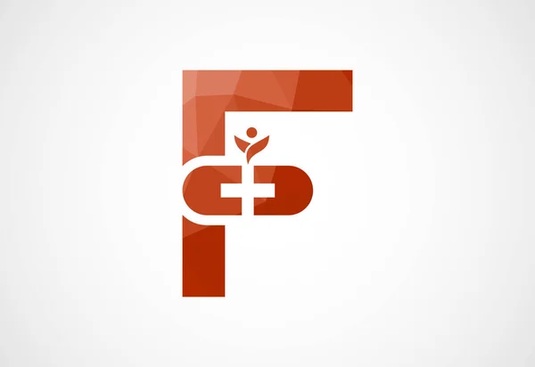 Логотип Low Poly Initial Символом Creative Шаблон Векторного Дизайна — стоковый вектор