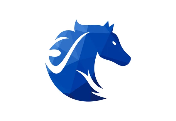 Nízká Poly Creative Horse Hlava Logo Design Vektor Design Šablony — Stockový vektor