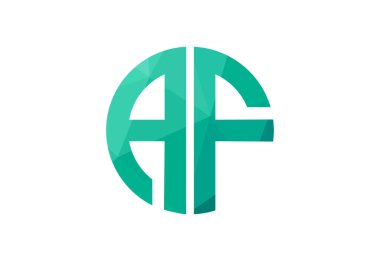 Low Poly ve Initial AF Letter logo tasarımı, Vektör tasarım konsepti