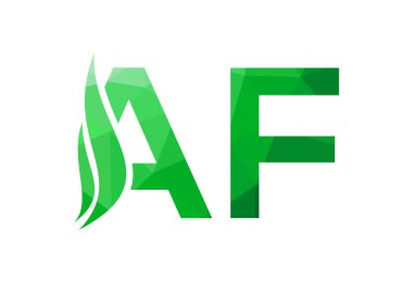 Low Poly ve Initial AF Letter logo tasarımı, Vektör tasarım konsepti