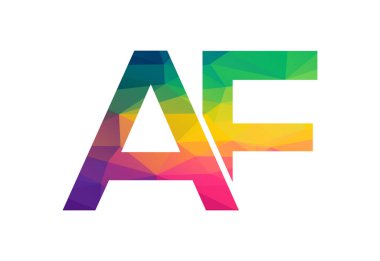 Low Poly ve Initial AF Letter logo tasarımı, Vektör tasarım konsepti