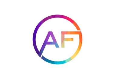 Low Poly ve Initial AF Letter logo tasarımı, Vektör tasarım konsepti