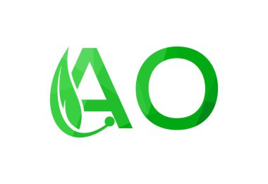 Low Poly ve Initial AO Letter logo tasarımı, Vektör tasarım kavramı