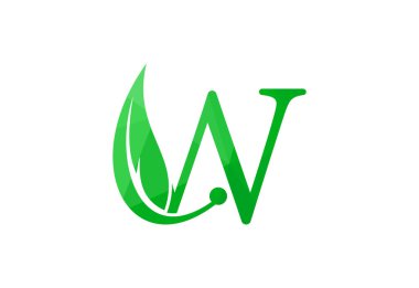 Düşük Poli ve ilk W harfi logo tasarımı, Vektör illüstrasyonu