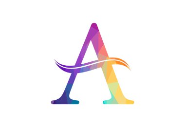 Low Poly ve baş harf logo tasarım şablonu, Vektör illüstrasyonu