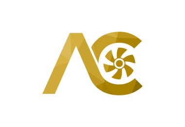 Düşük Poli ve Klima logosu tasarımı, bir klima vektör tasarımı ve illüstrasyonunun temizlenmesi ve onarılması