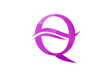 Düşük Poli ve Harf Q logo tasarım şablonu, Vektör illüstrasyonu