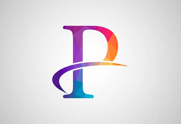 Düşük Poli Harfi Logo Tasarım Şablonu Vektör Illüstrasyonu — Stok Vektör