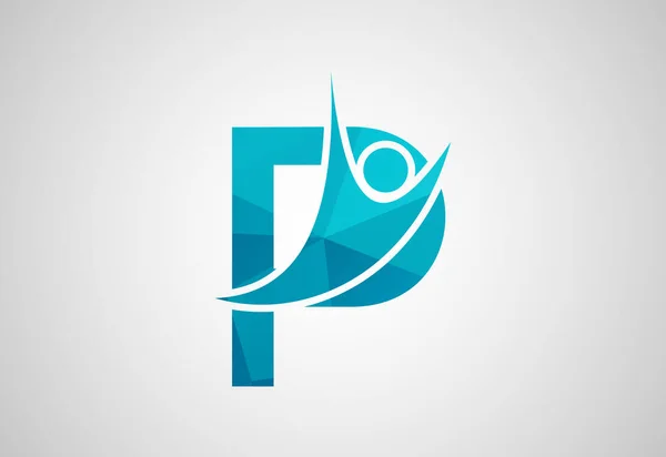 Шаблон Дизайну Логотипу Low Poly Letter Векторні Ілюстрації — стоковий вектор