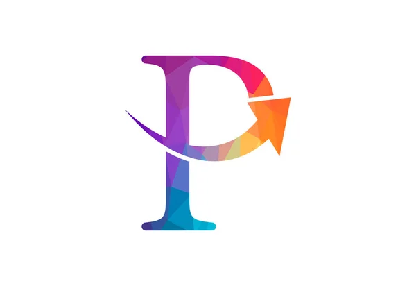 Χαμηλό Πρότυπο Σχεδιασμού Λογότυπων Poly Και Letter Διανυσματική Απεικόνιση — Διανυσματικό Αρχείο