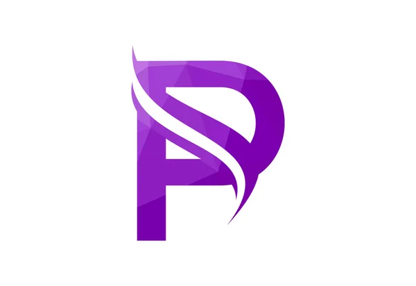 Düşük Poli Harfi Logo Tasarım Şablonu Vektör Illüstrasyonu — Stok Vektör